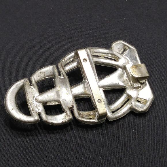 Vintage Clear Rhinestone Ladies Belt Buckle, Pot Metal, 1930s Vintage - Picture 10 of 10